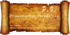 Praunstorfer Virgínia névjegykártya